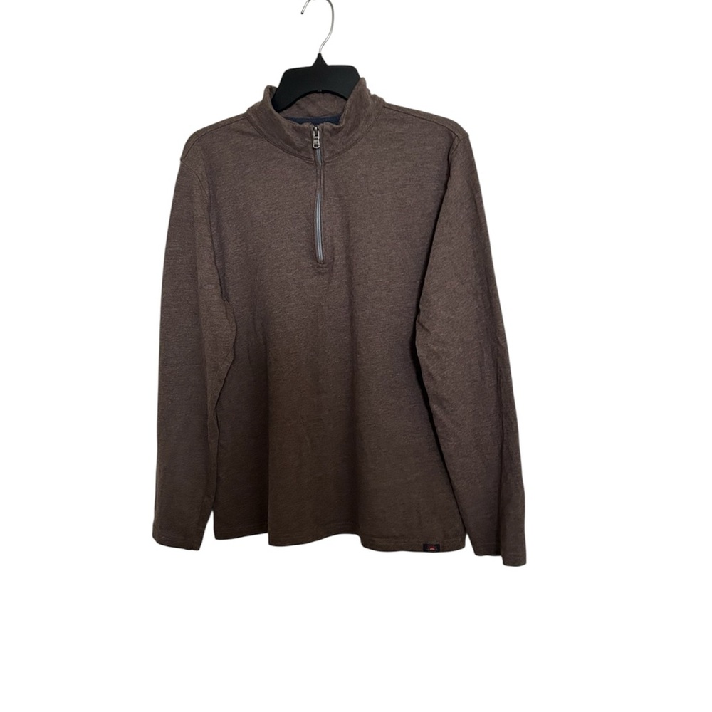 Luxury Faherty Brown Quarter-Zip Sweater
